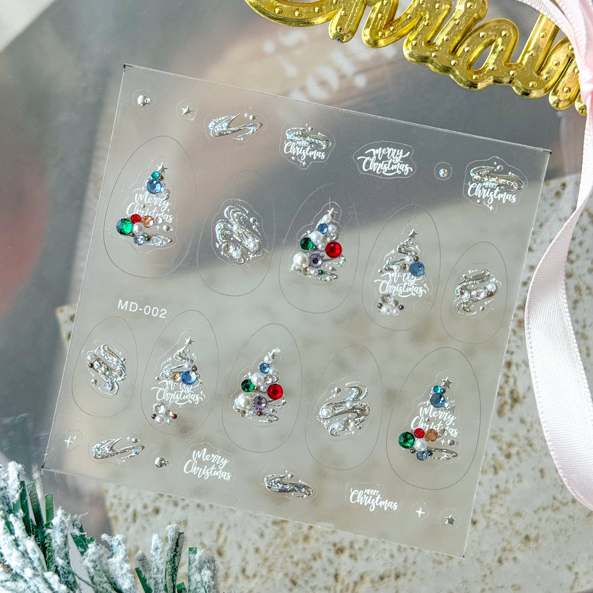 Hello Claws | Merry Christmas Tree Nail Deco Sticker 