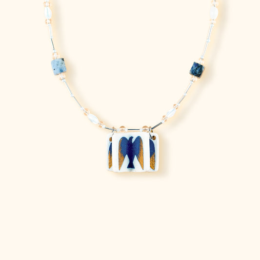 Her Market | Story Keeper Blue Bird Ceramic Necklace