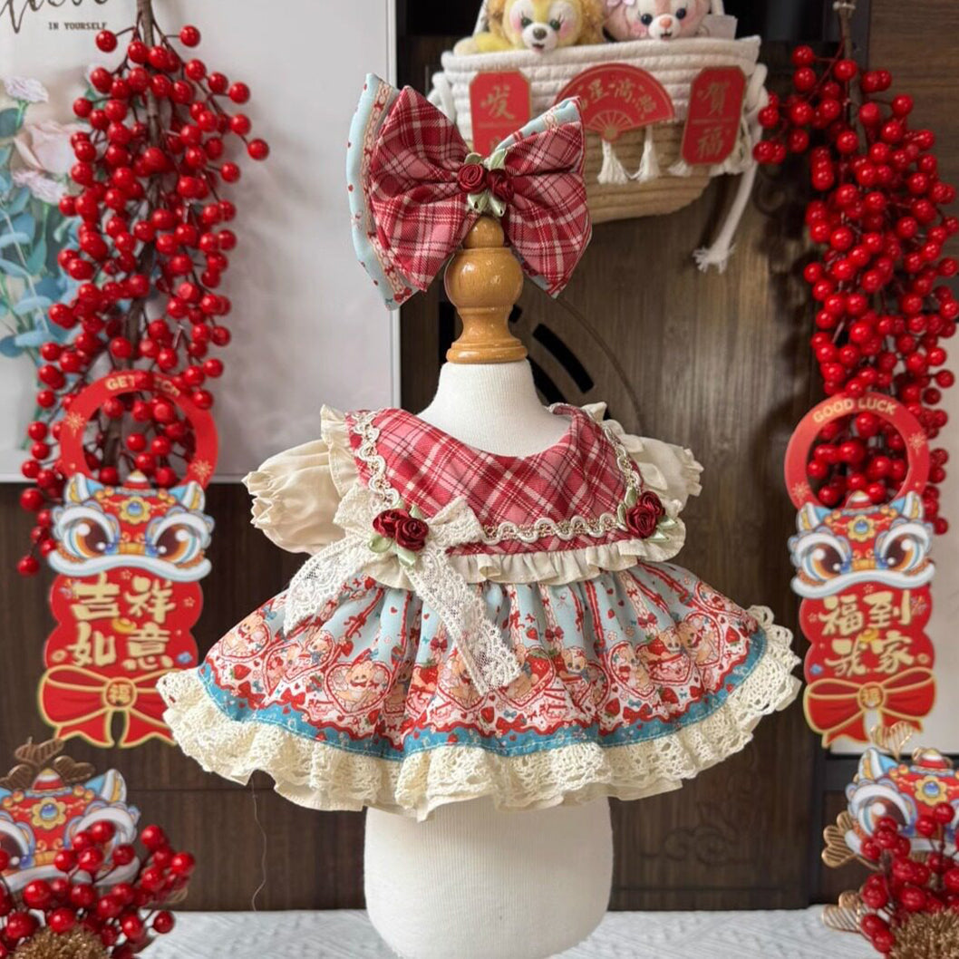 Sewing | Red Grid Doll Princess Dress 