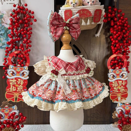Sewing | Red Grid Doll Princess Dress 