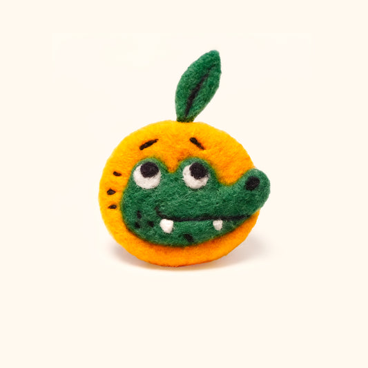 NINIGOGO | EGO & Orange Needle Felted Brooch