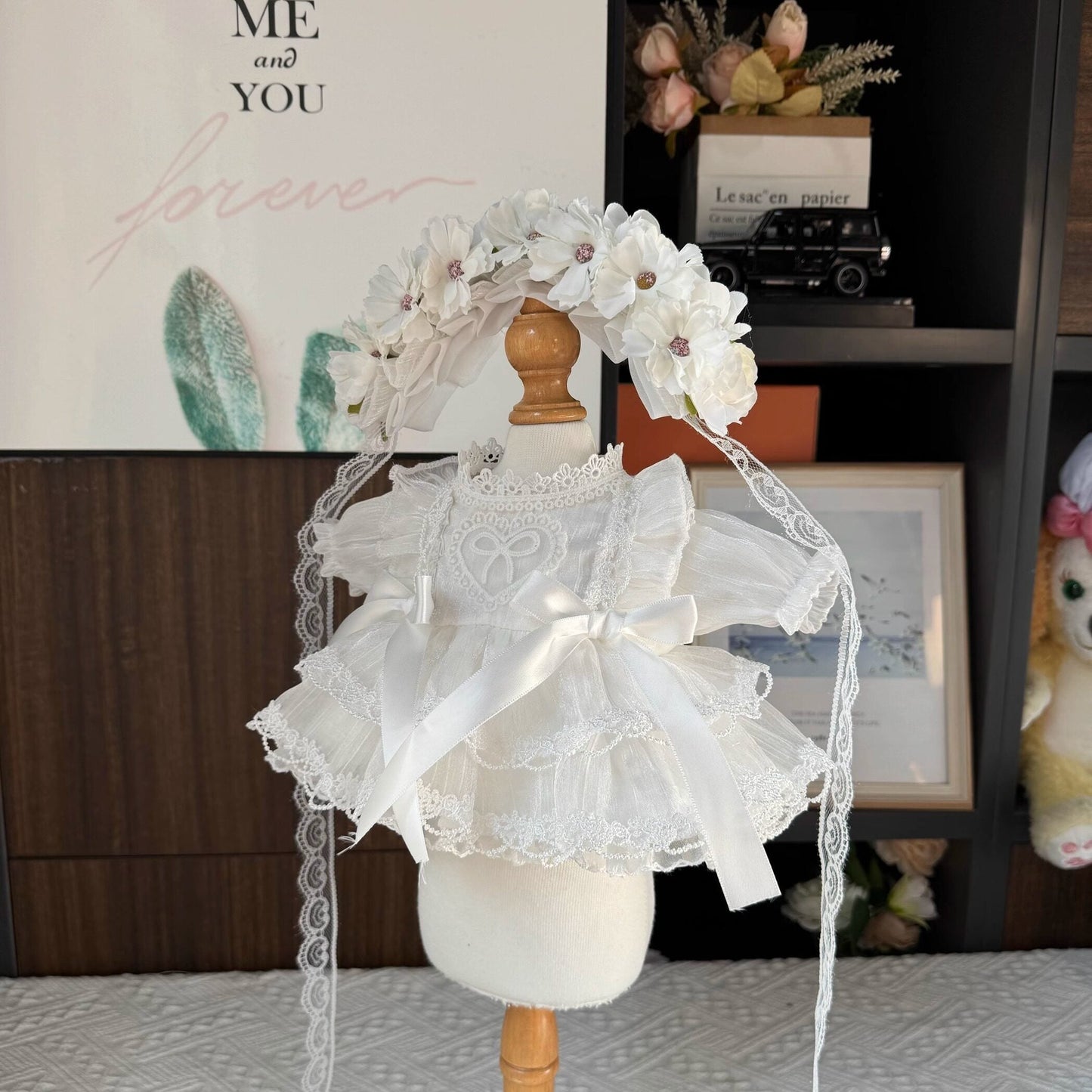 Sewing | White Flower Doll Princess Dress 