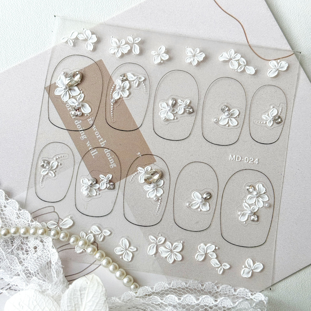 Hello Claws | Flower Diamond Wedding Nail Deco Sticker 
