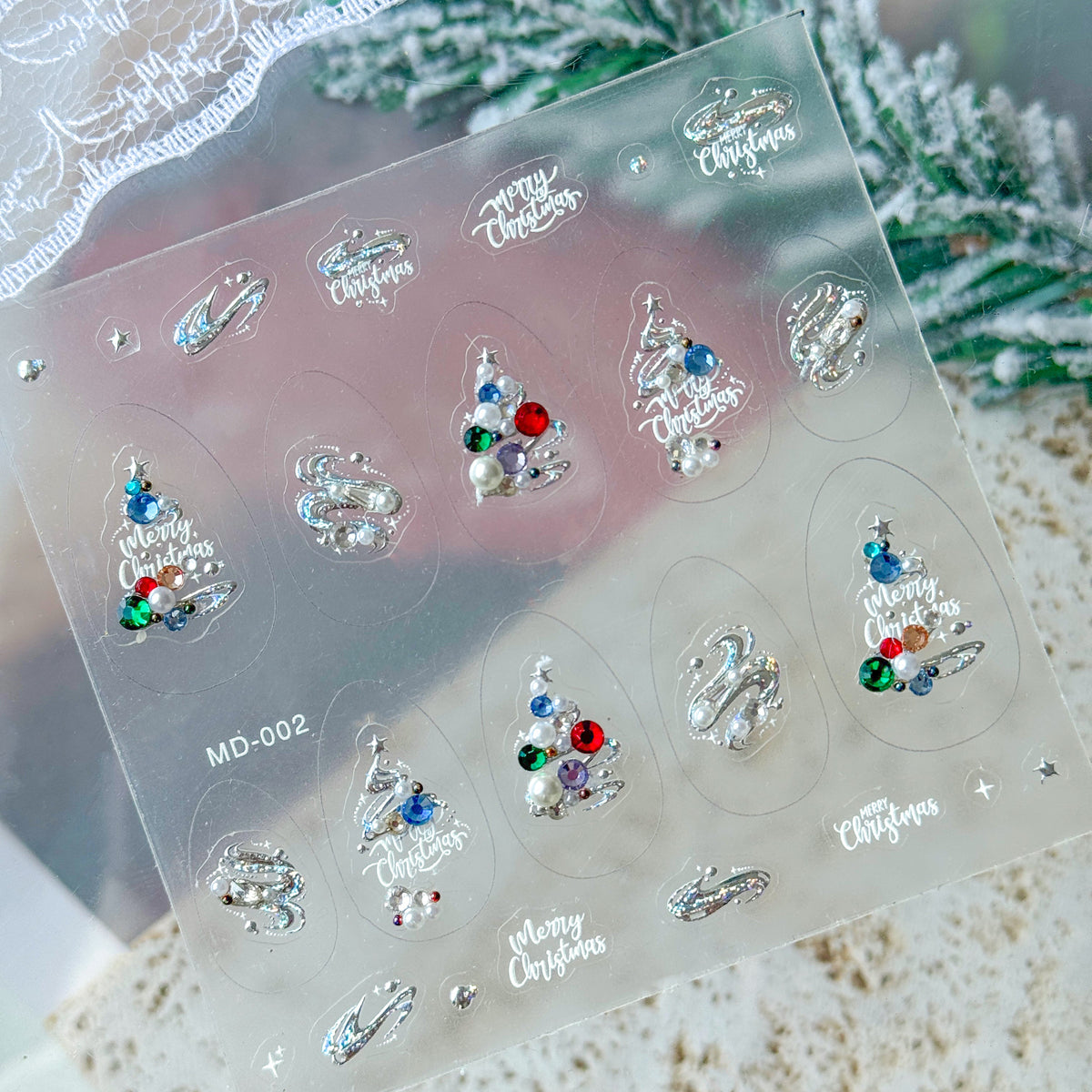 Hello Claws | Merry Christmas Tree Nail Deco Sticker 