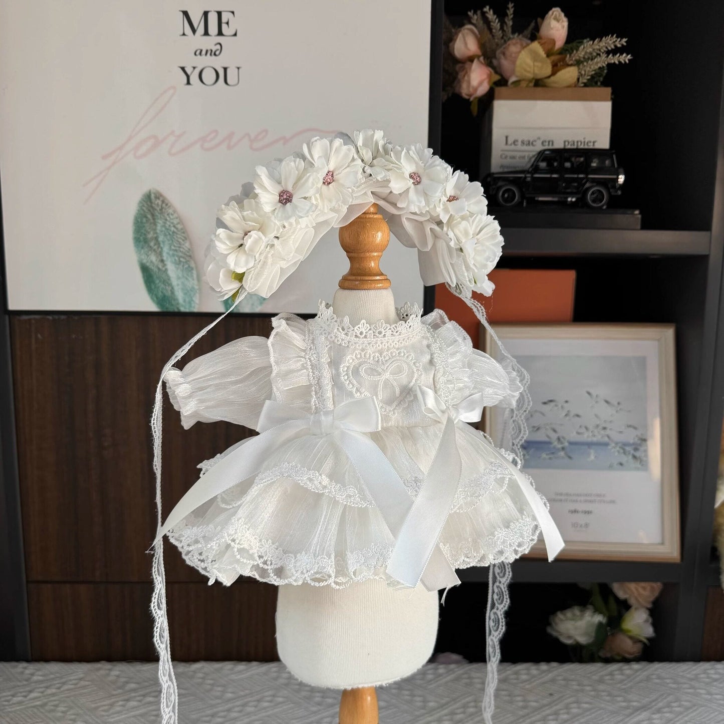 Sewing | White Flower Doll Princess Dress 
