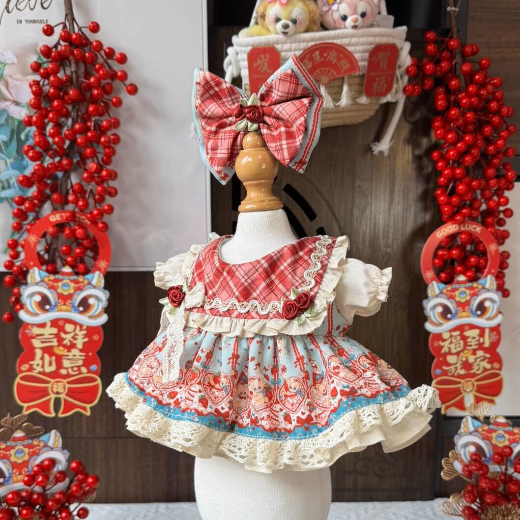 Sewing | Red Grid Doll Princess Dress 