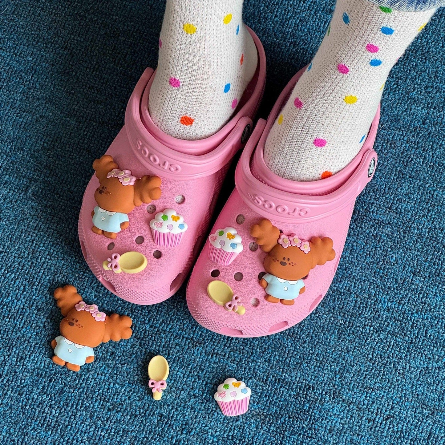 Bluuf Tag | Dog, Cupcake & Comb Shoe Charms 