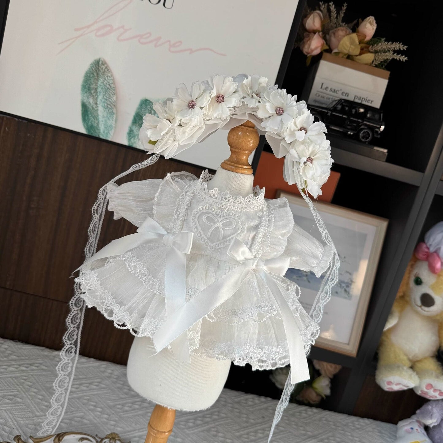 Sewing | White Flower Doll Princess Dress 