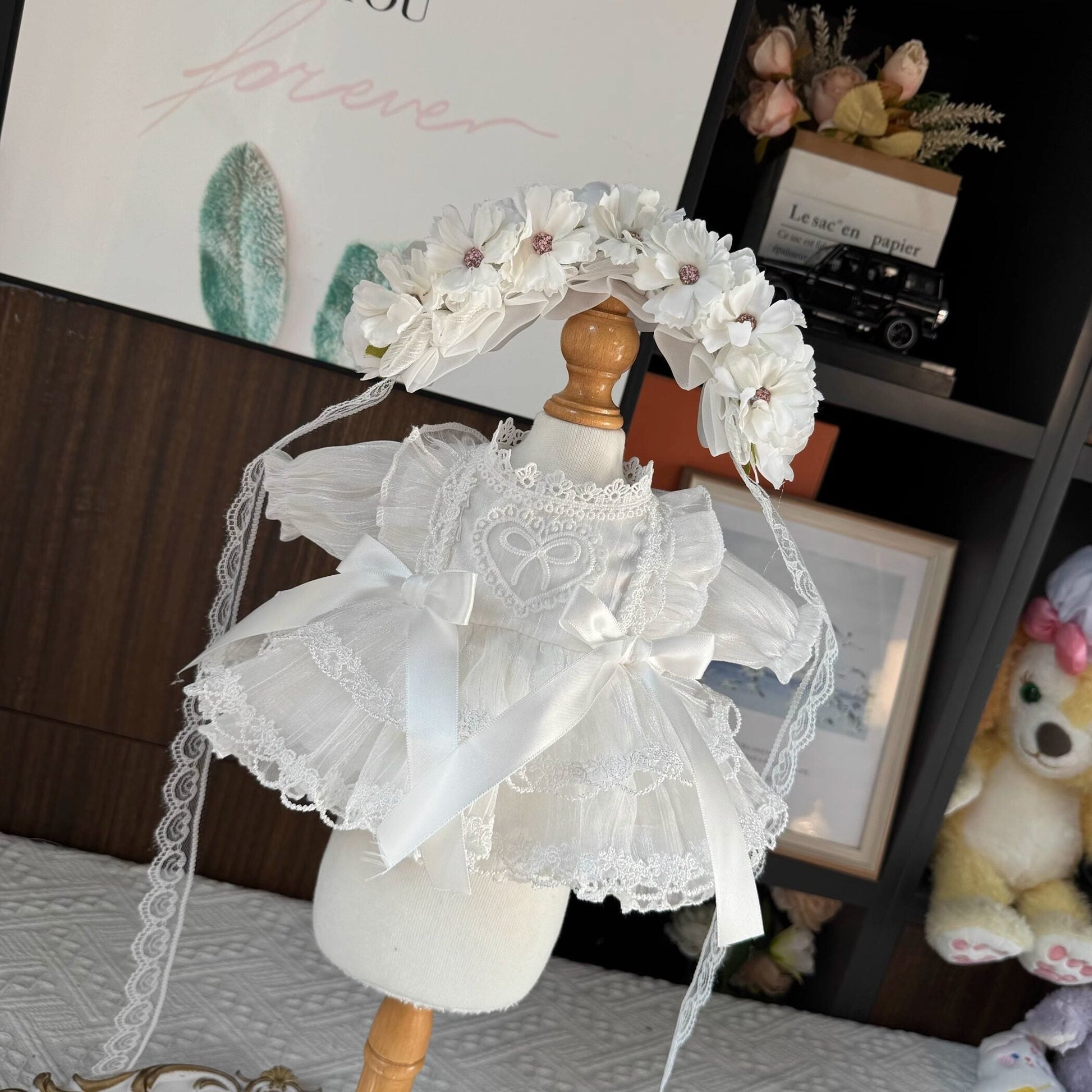 Sewing | White Flower Doll Princess Dress 