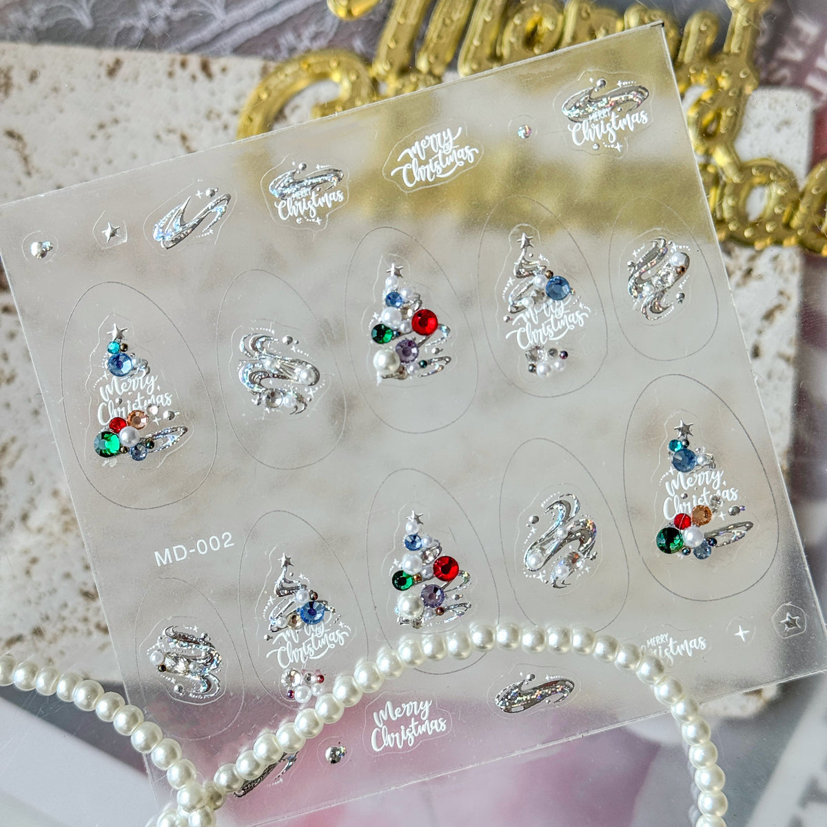 Hello Claws | Merry Christmas Tree Nail Deco Sticker 