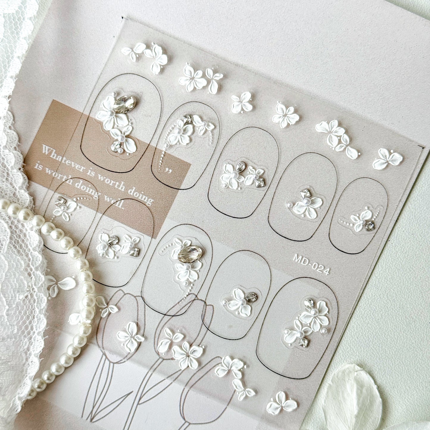 Hello Claws | Flower Diamond Wedding Nail Deco Sticker 