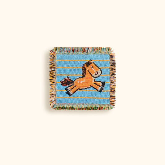 Fickle Plan | Galloping Horse Woven Tapestry Coaster