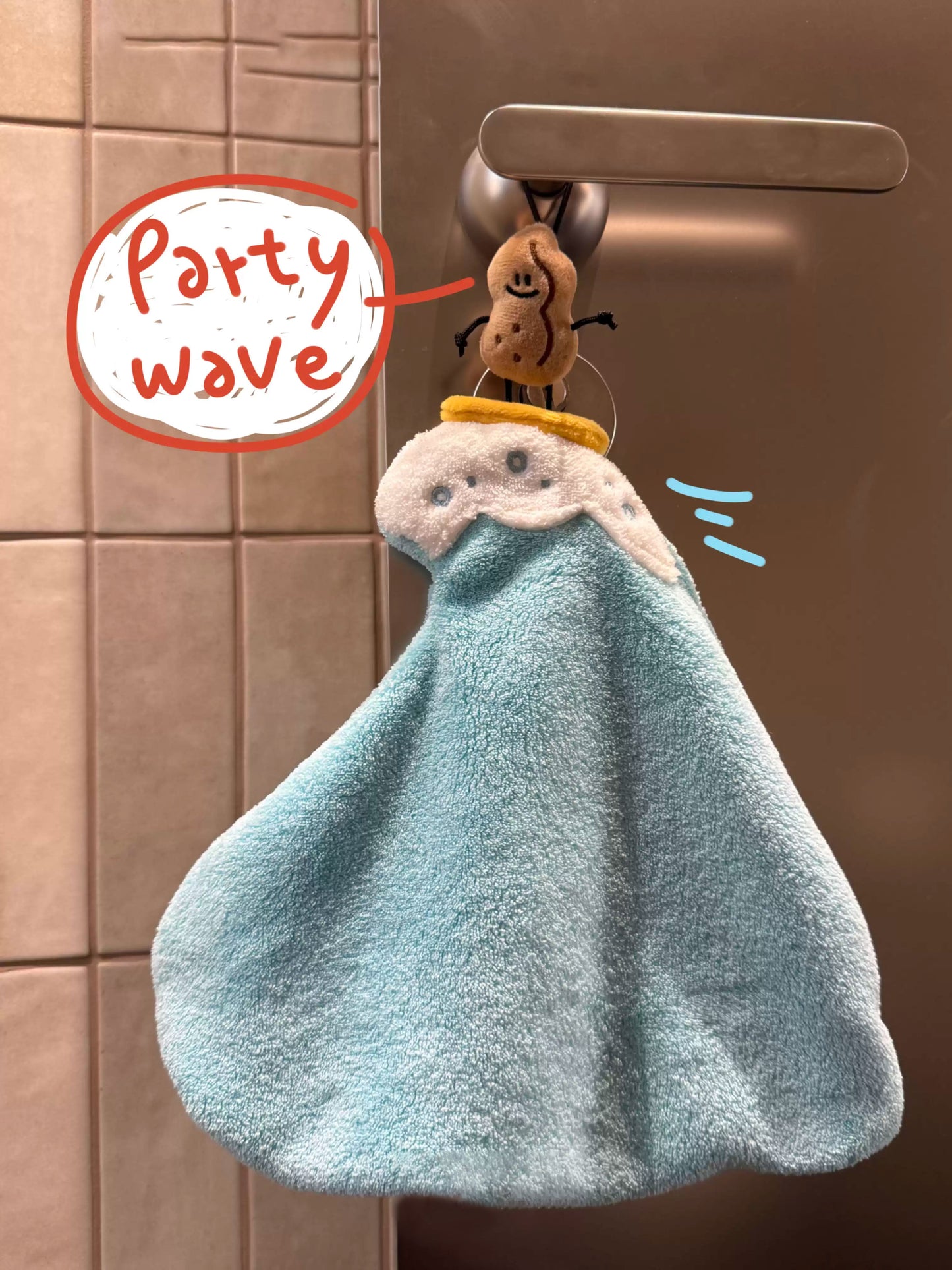 Fickle Plan | Surfing Peanut Hanging Hand Towel 