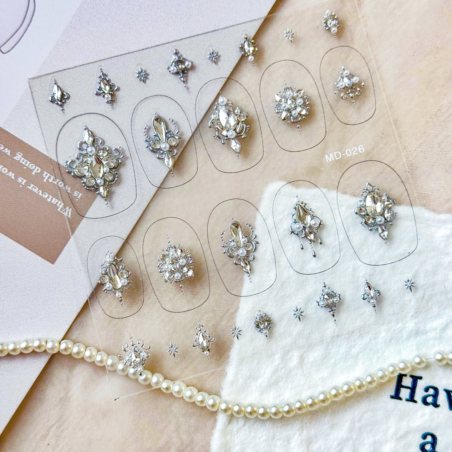 Hello Claws | Silver Diamond Wedding Nail Deco Sticker 
