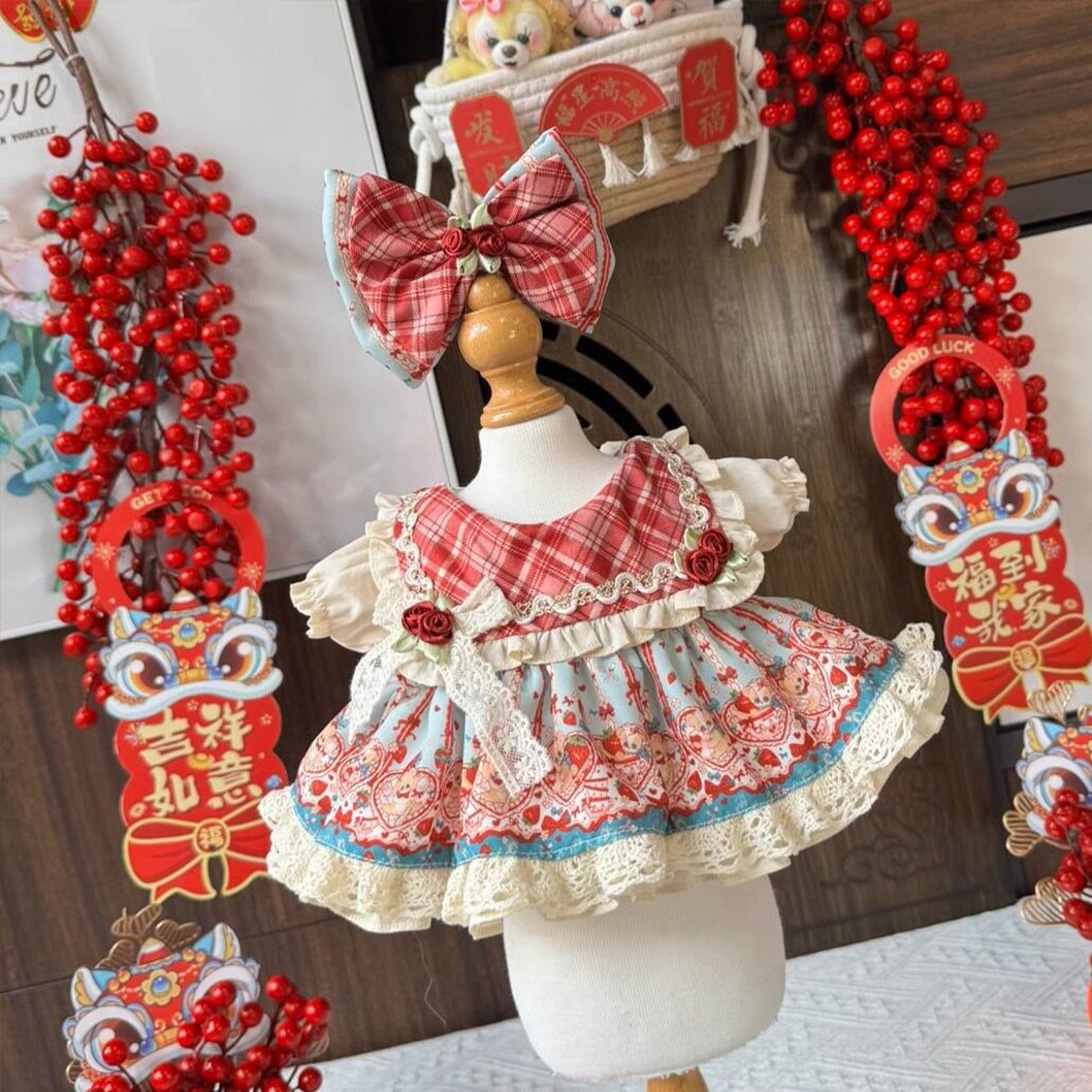 Sewing | Red Grid Doll Princess Dress 