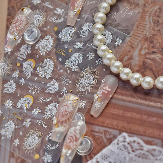 Hello Claws | Cherry Blossoms  And Horse Nail Deco Sticker 