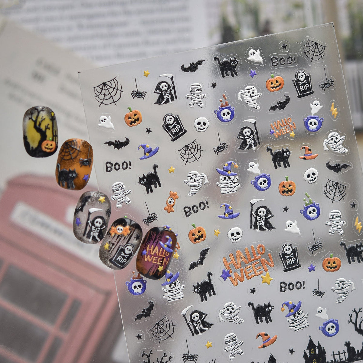 Hello Claws | Cute Halloween Ghost Nail Deco Stickers 