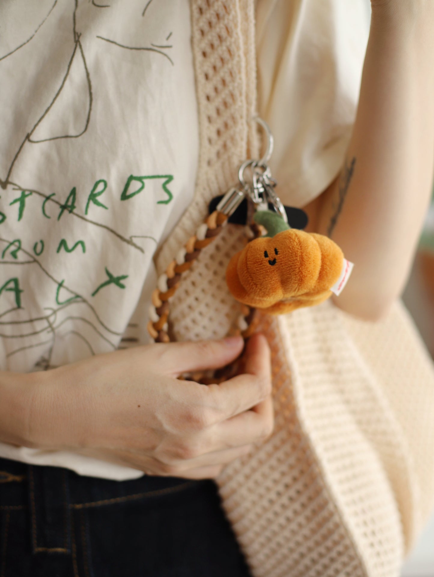 Daily White | Mini Pumpkin Plush Charm 