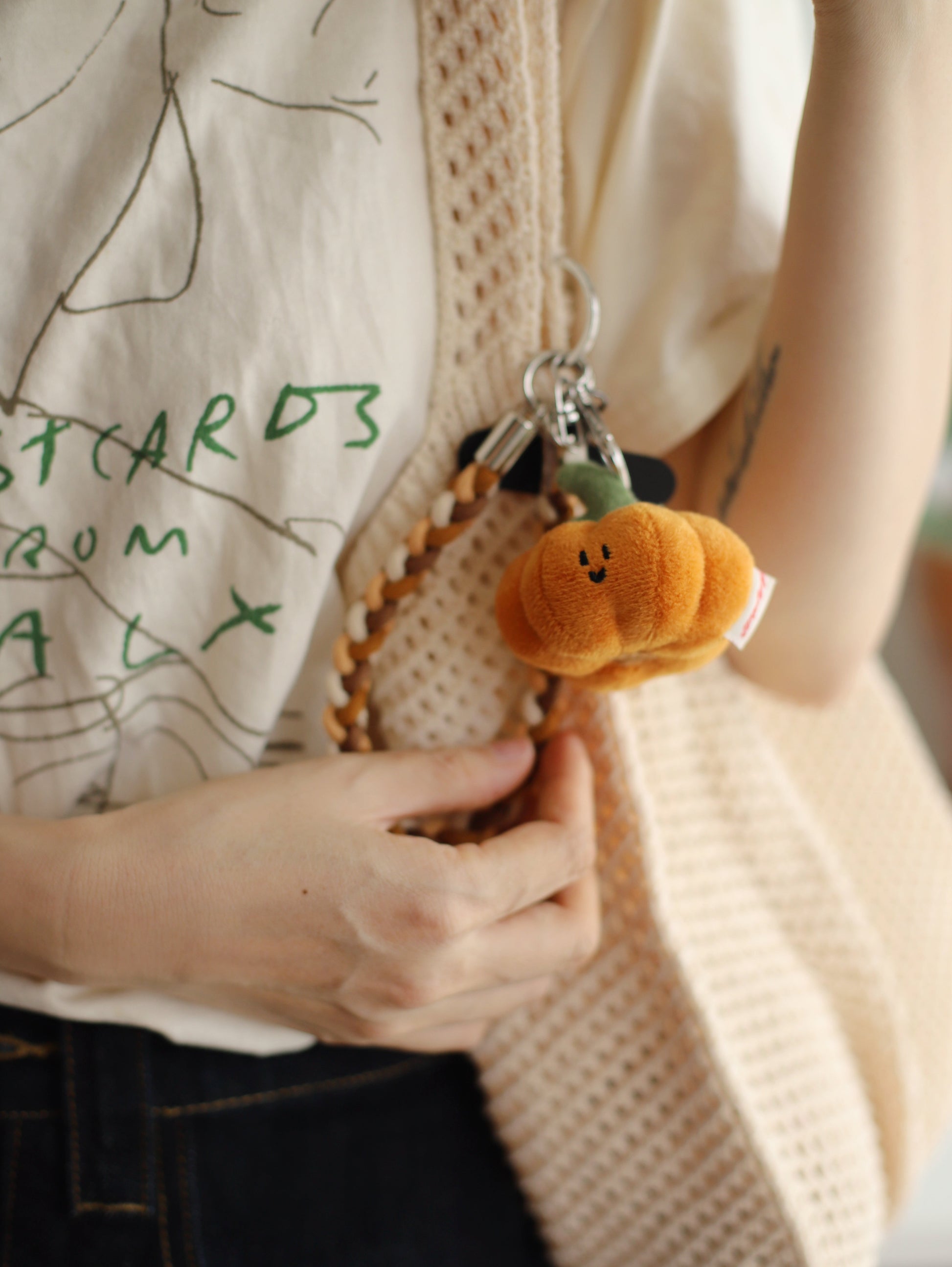 Daily White | Mini Pumpkin Plush Charm 