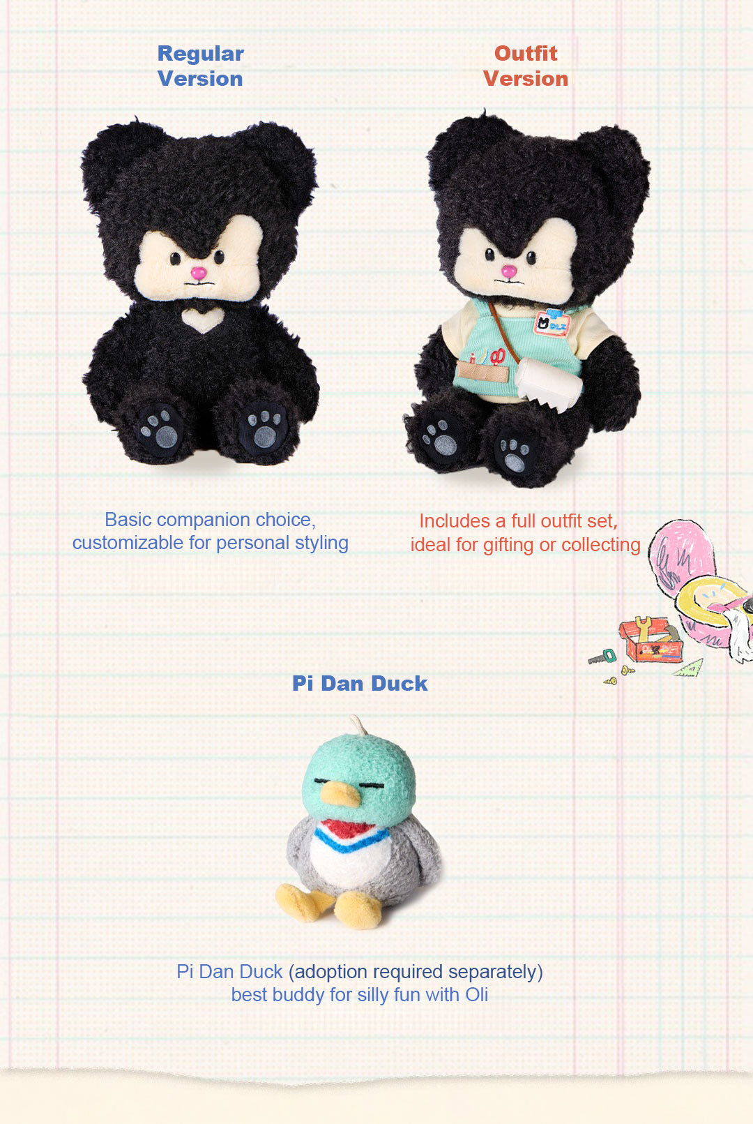 Bobo Nuts | "Oli Fix.Co" Bearly Repairing Plush Toy 