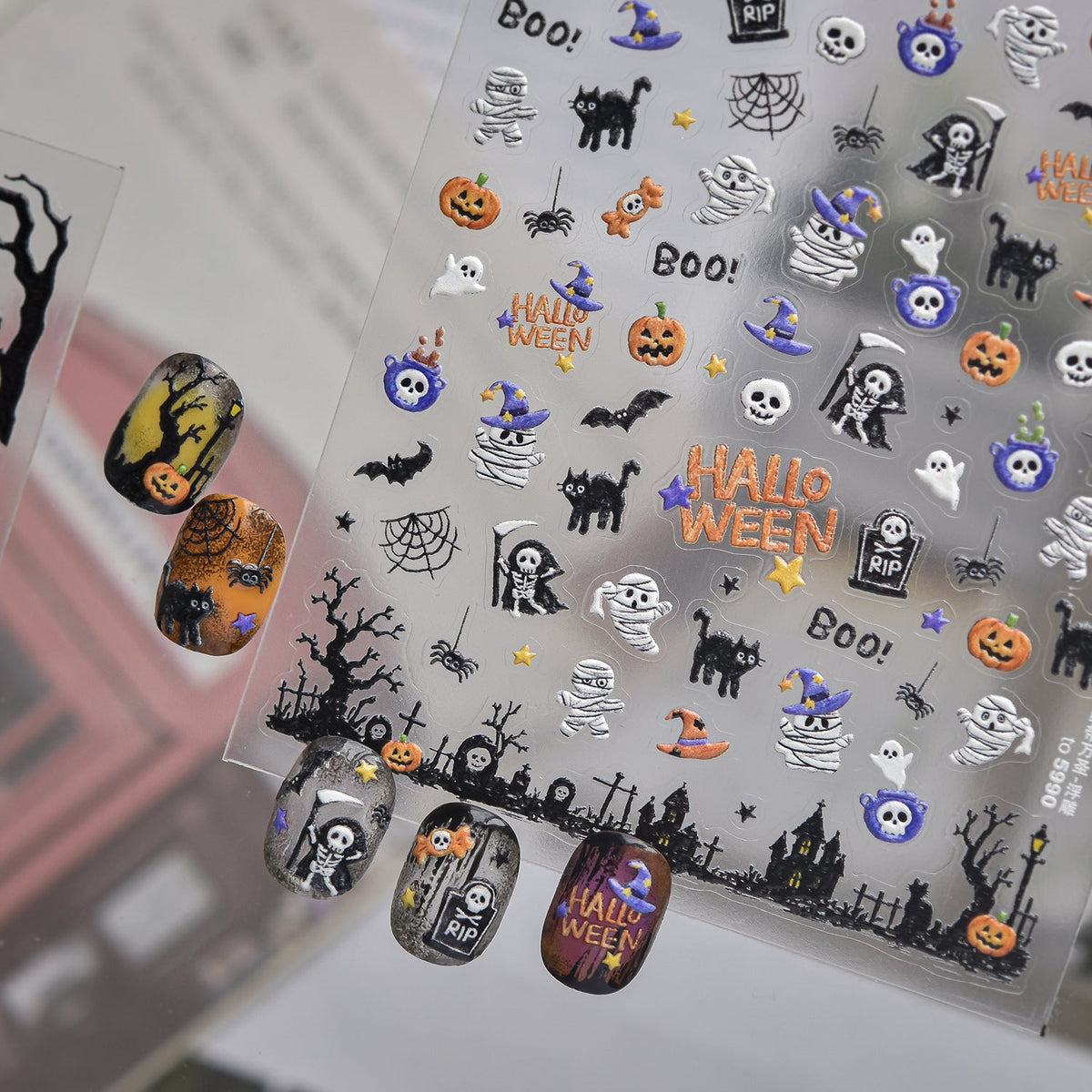 Hello Claws | Cute Halloween Ghost Nail Deco Stickers 