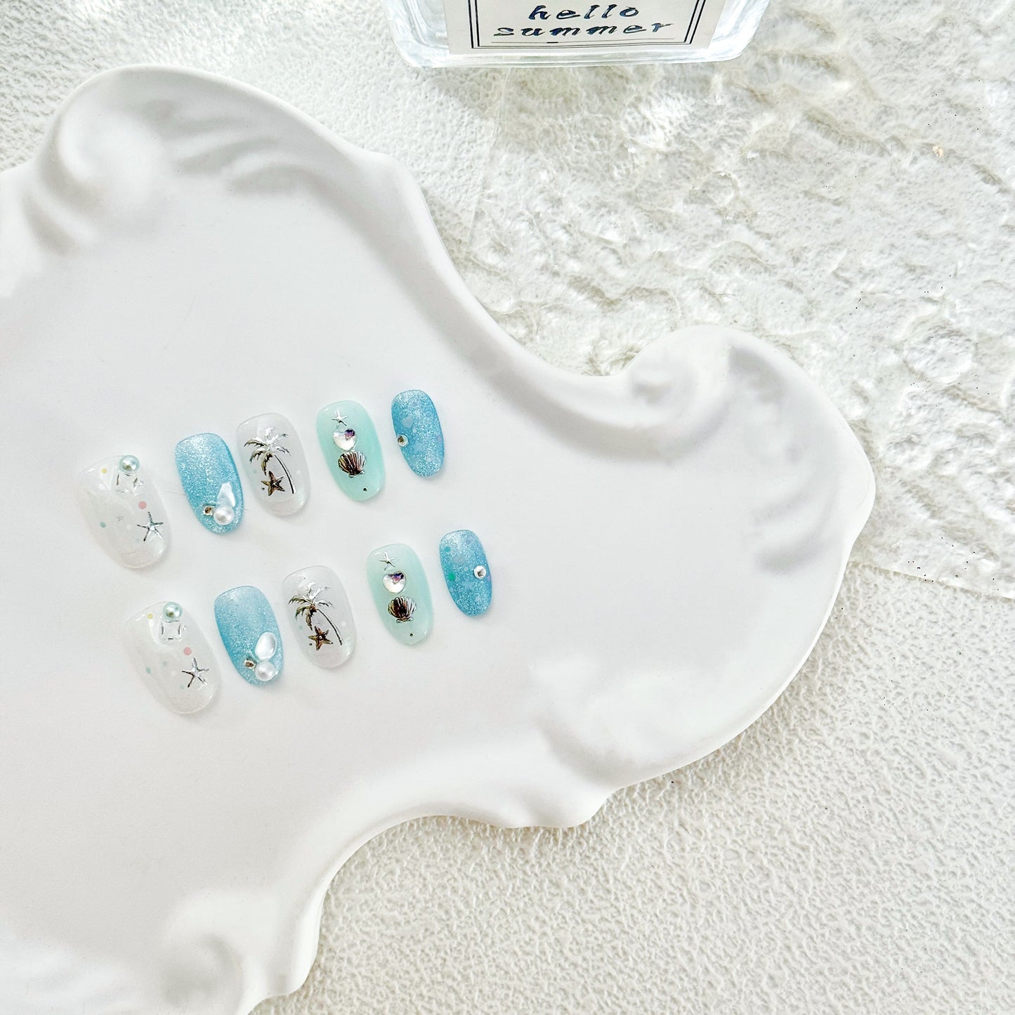 Hello Claws | Creamy Blue Coconut Press-on Nail 