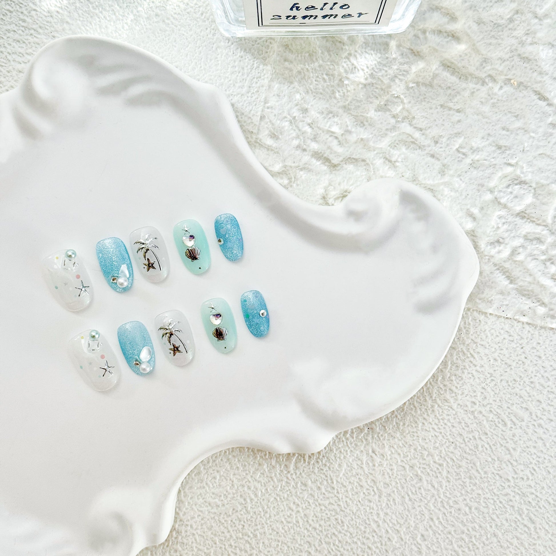 Hello Claws | Creamy Blue Coconut Press-on Nail 