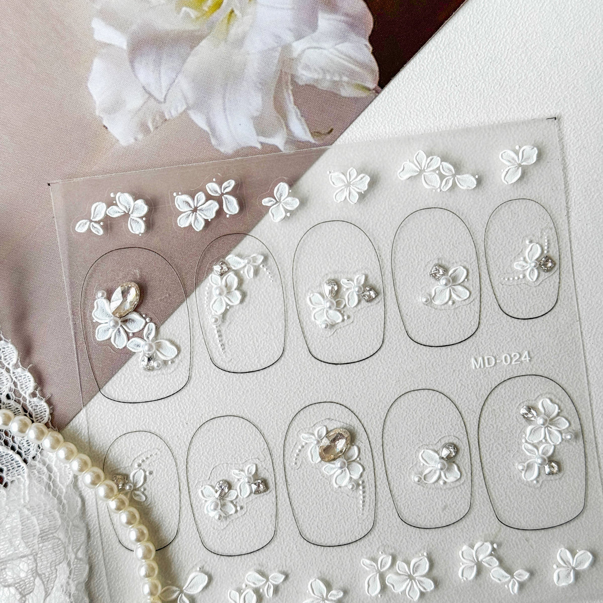 Hello Claws | Flower Diamond Wedding Nail Deco Sticker 