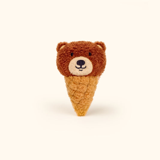Daily White | Brown Bear Ice Cream Cone Plush Charm