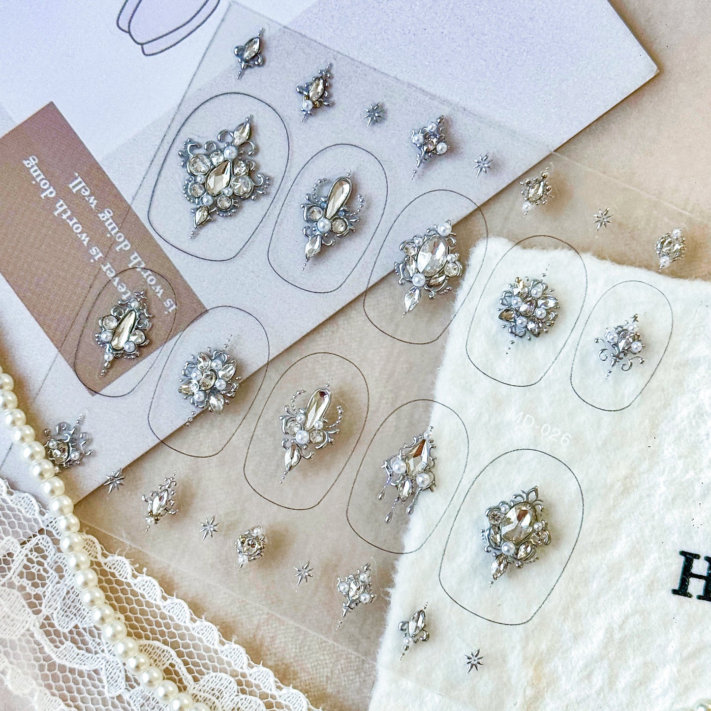 Hello Claws | Silver Diamond Wedding Nail Deco Sticker 