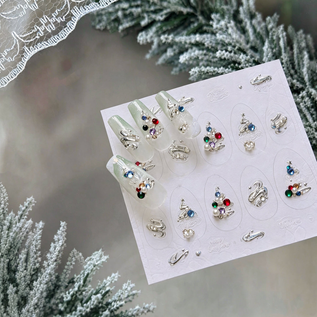 Hello Claws | Merry Christmas Tree Nail Deco Sticker 