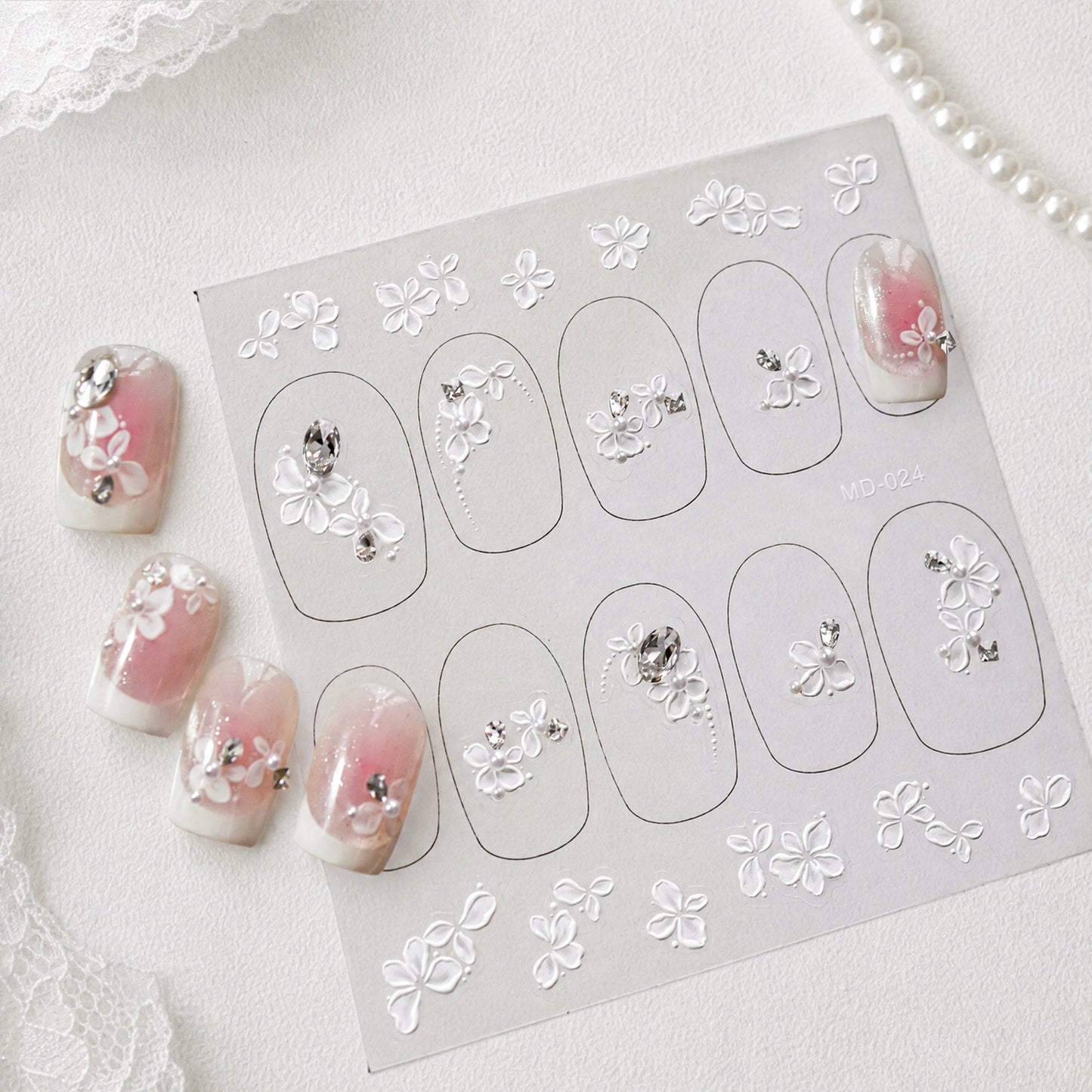 Hello Claws | Flower Diamond Wedding Nail Deco Sticker 