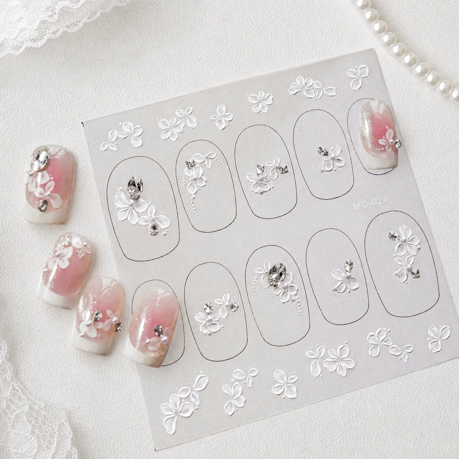 Hello Claws | Flower Diamond Wedding Nail Deco Sticker 