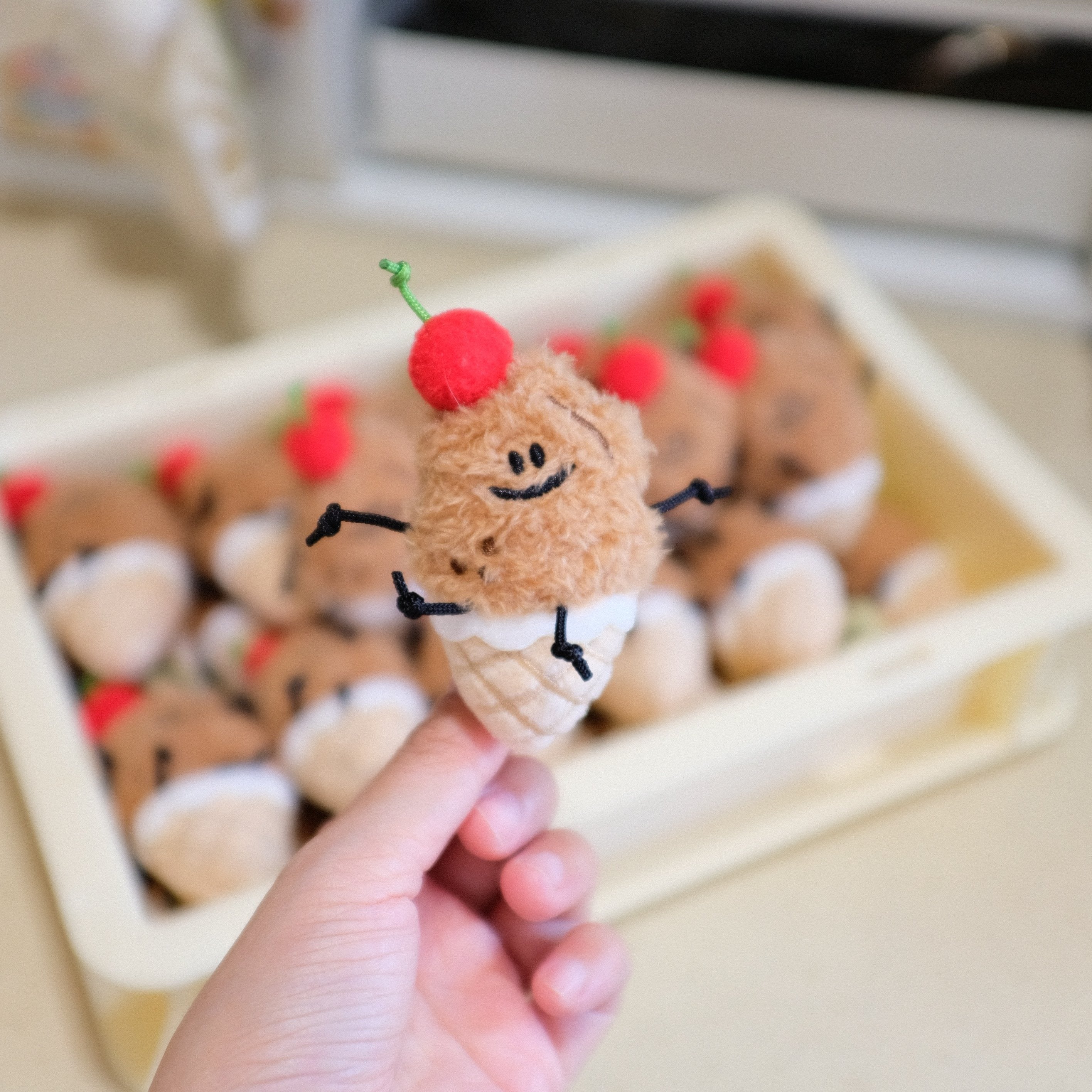 Ice Cream Peanut Plush Keychain | Cute Kawaii Gift | Fickle Plan