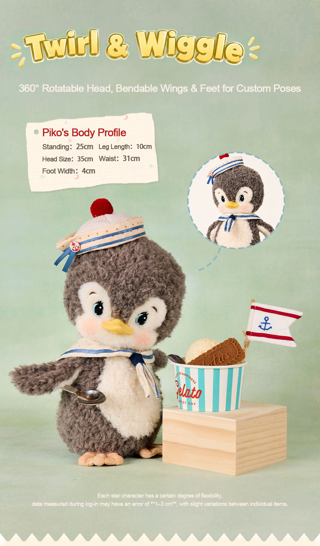 Bobo Nuts | Cream Bobo Piko Penguin Plush Toy 