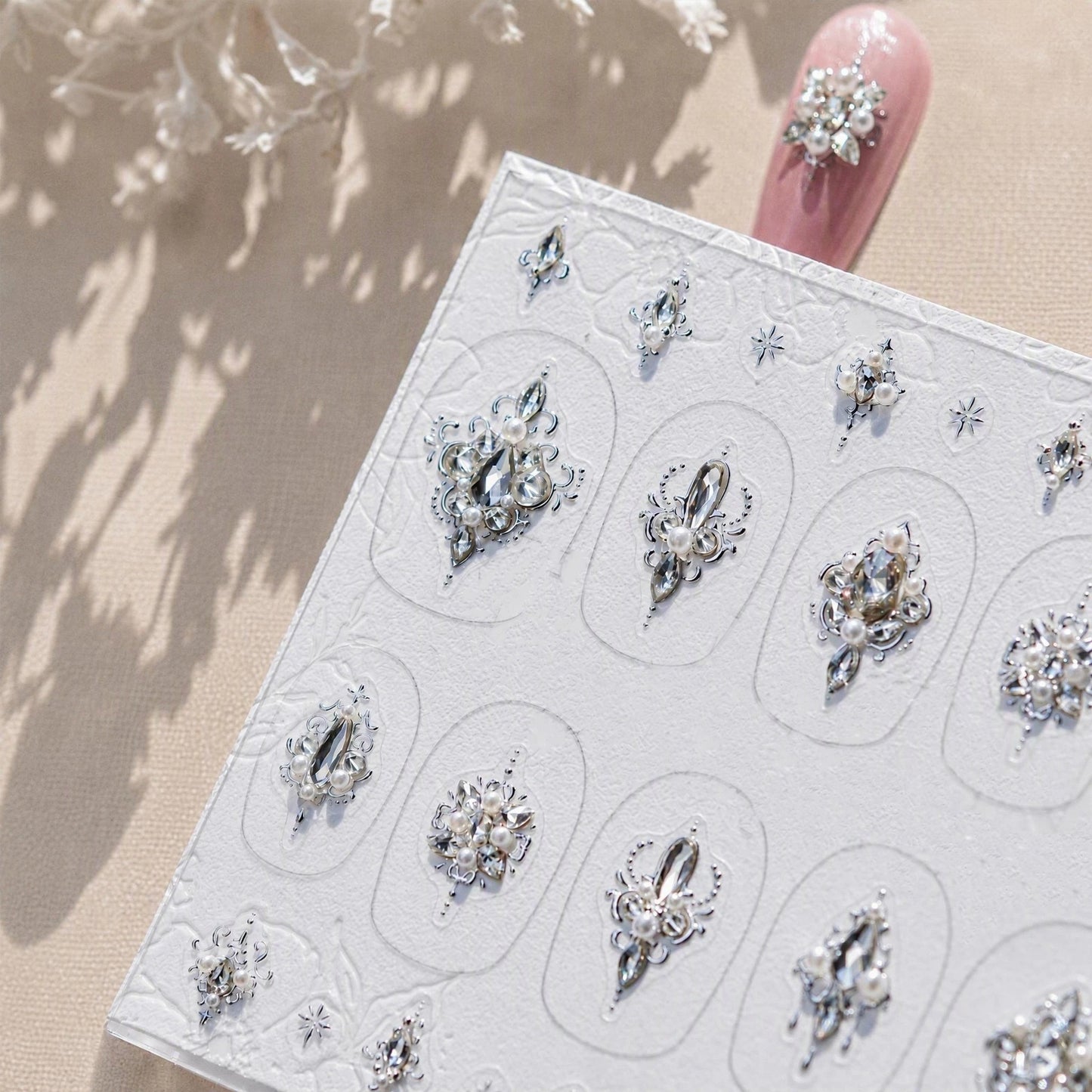 Hello Claws | Silver Diamond Wedding Nail Deco Sticker 