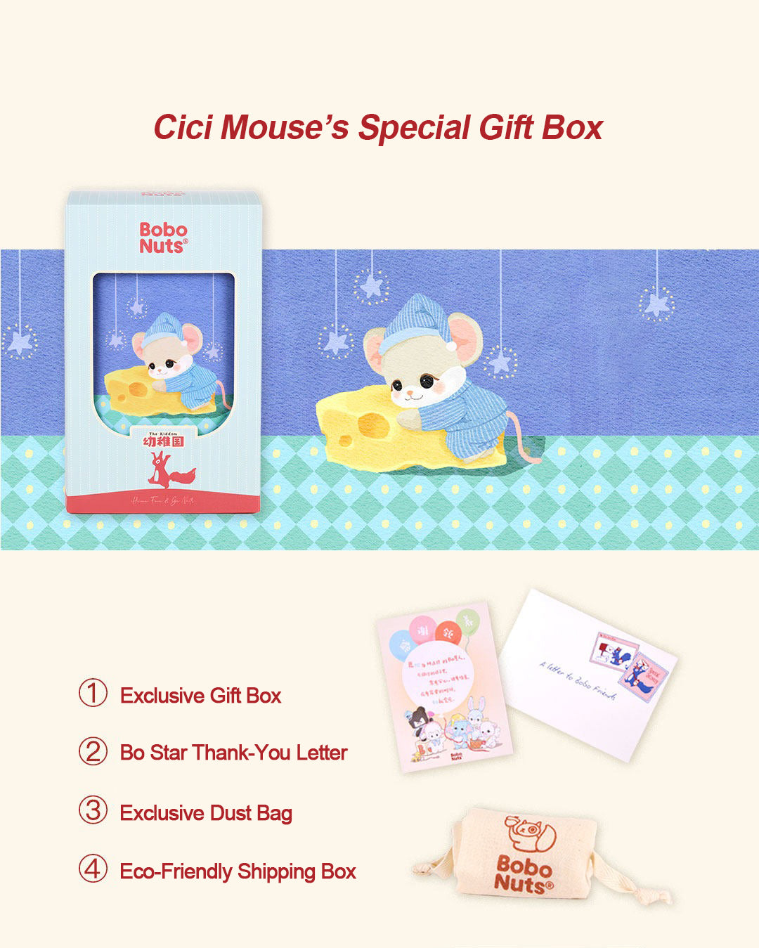 Bobo Nuts | Cici Cheese Mouse Plush Toy 