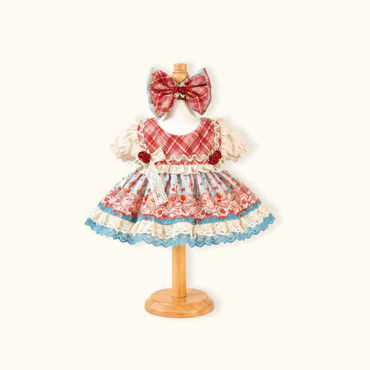 Sewing | Red Grid Doll Princess Dress 