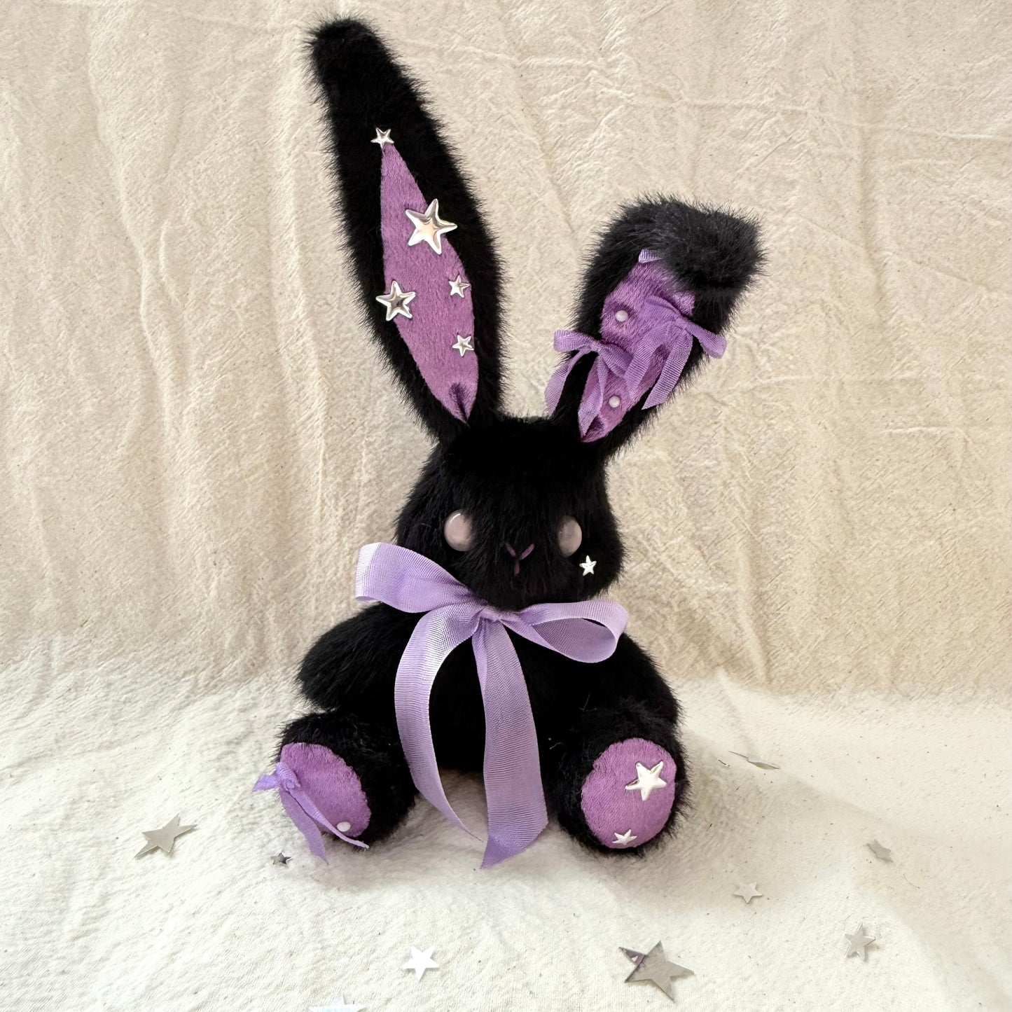 Snowball | Black Bunny Bag Charm 