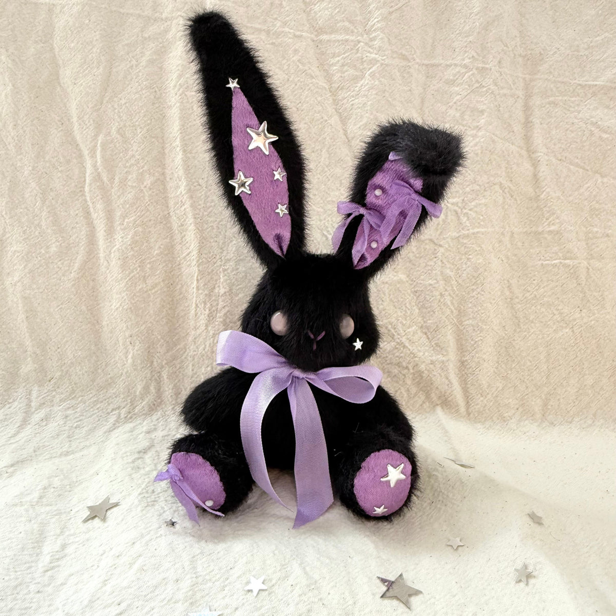Snowball | Black Bunny Bag Charm 