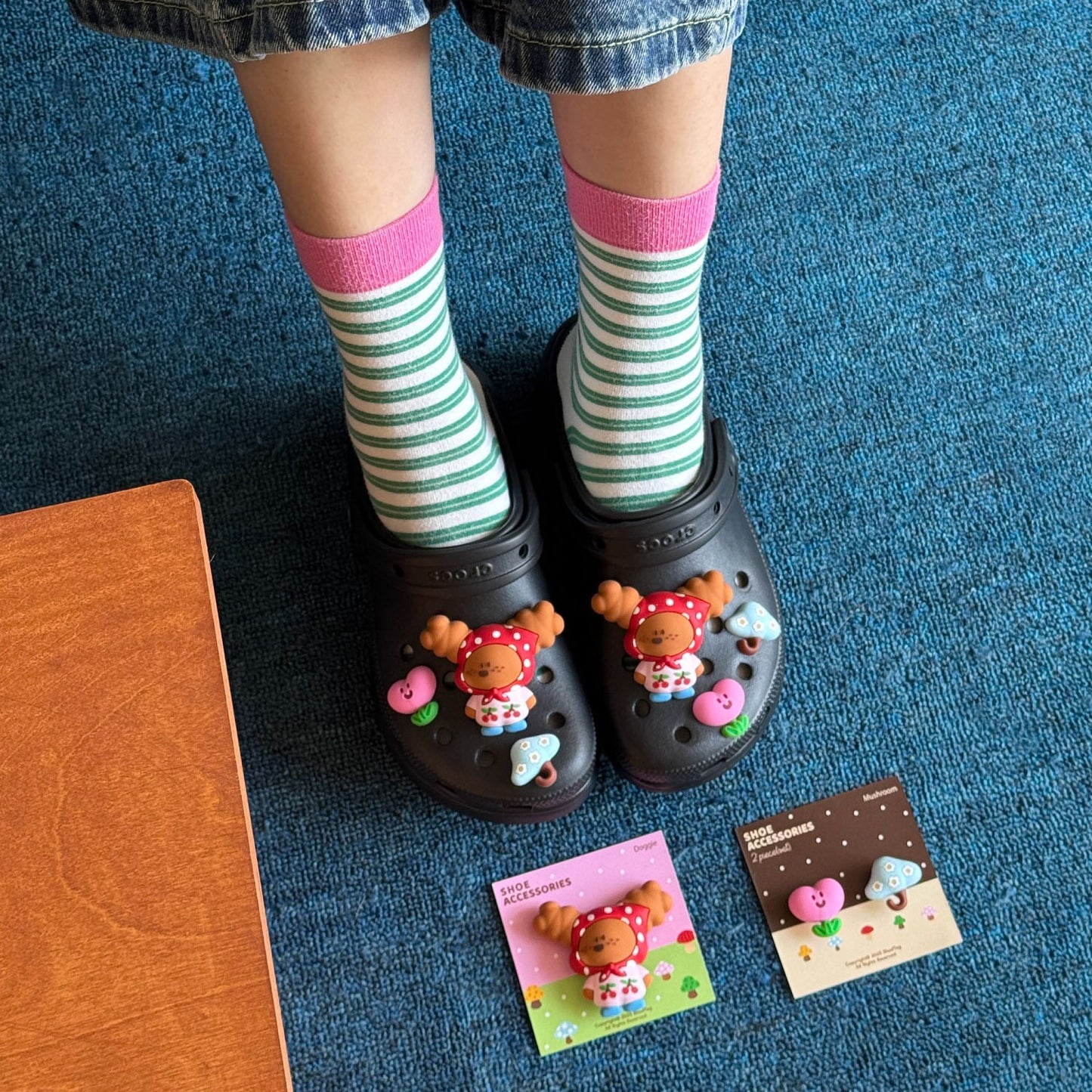 Bluuf Tag | Dog, Mushroom & Tree Pink Shoe Charms