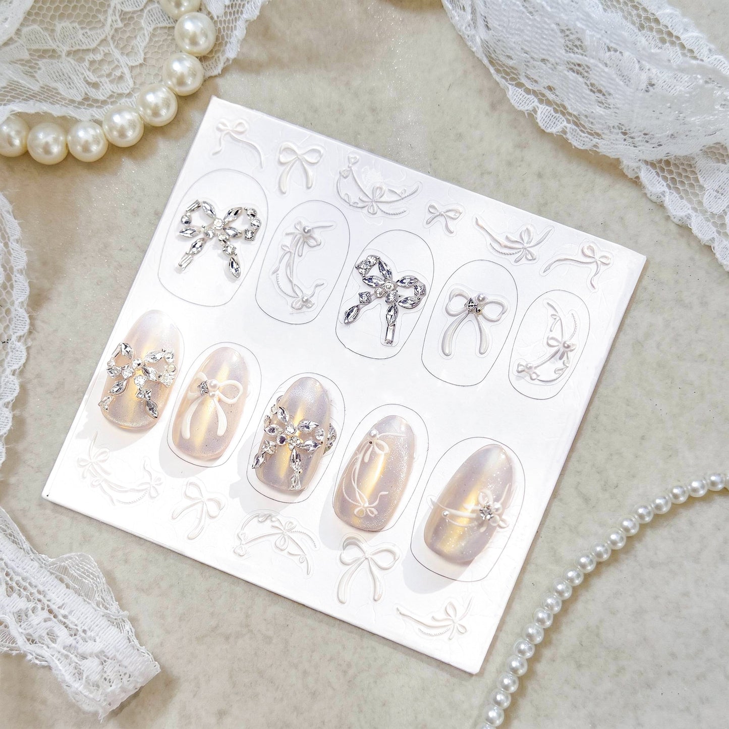 Hello Claws | Diamond Bowknot Nail Deco Sticker 