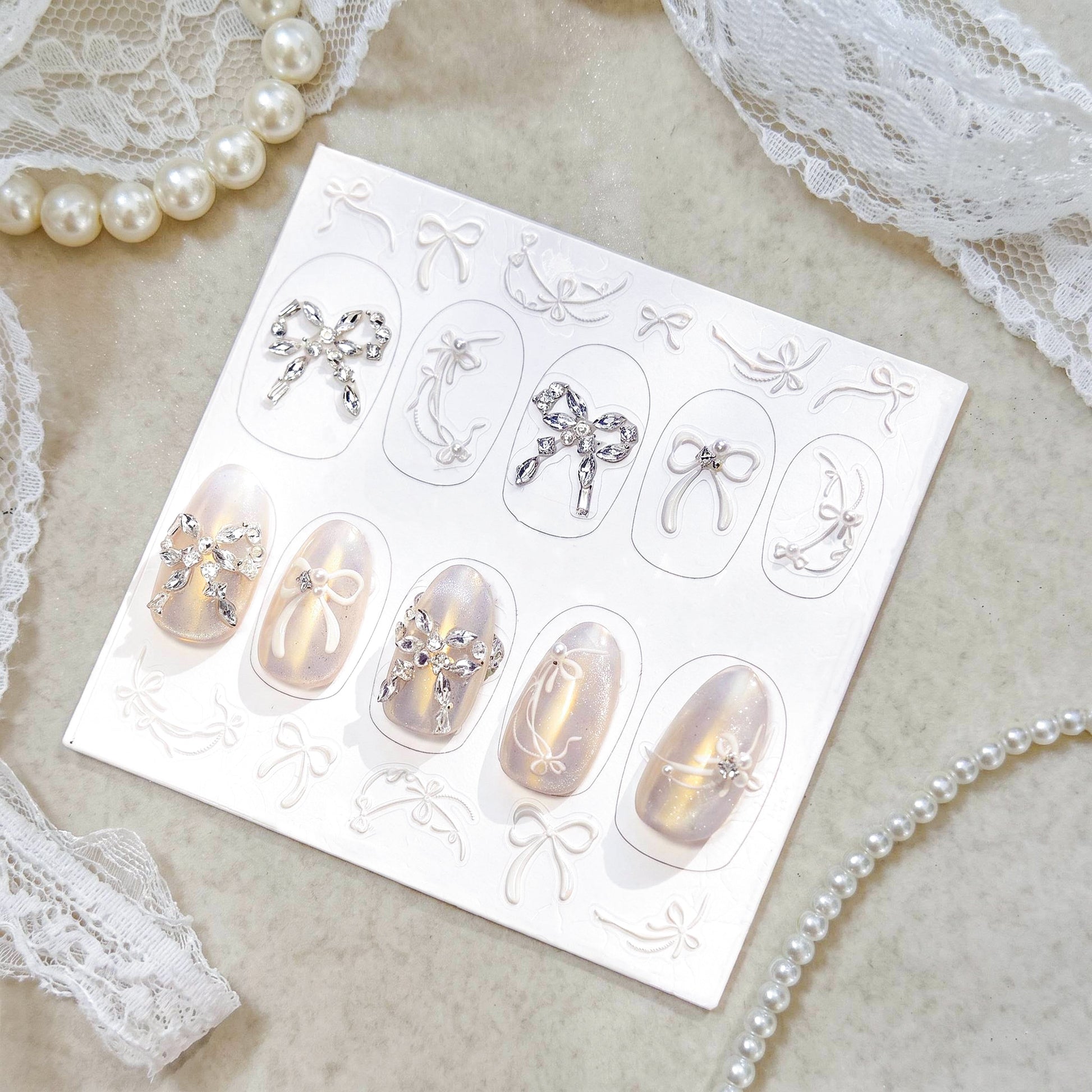 Hello Claws | Diamond Bowknot Nail Deco Sticker 