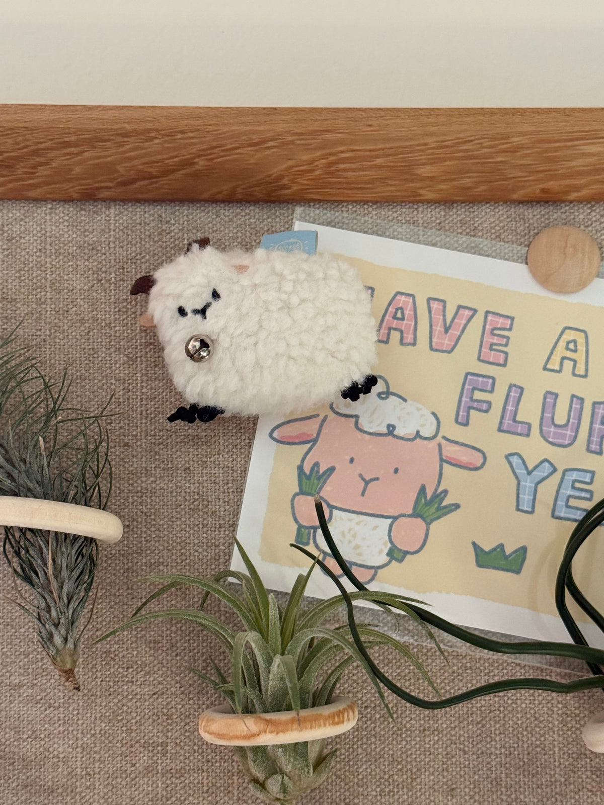 Fickle Plan | Fluffy Sheep Plush Fridge Magnet & Bag Charm 