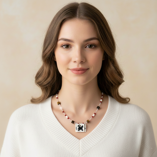 Her Market | Story Keeper Black Horse Ceramic Necklace