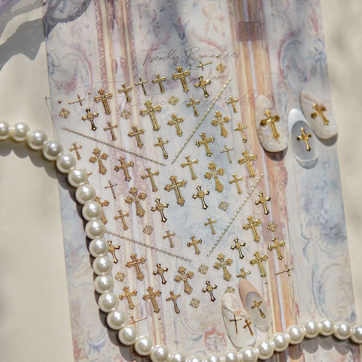 Hello Claws | Gold Cross Nail Deco Sticker