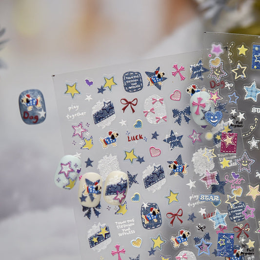 Hello Claws | Jeans Puppy Nail Deco Sticker 
