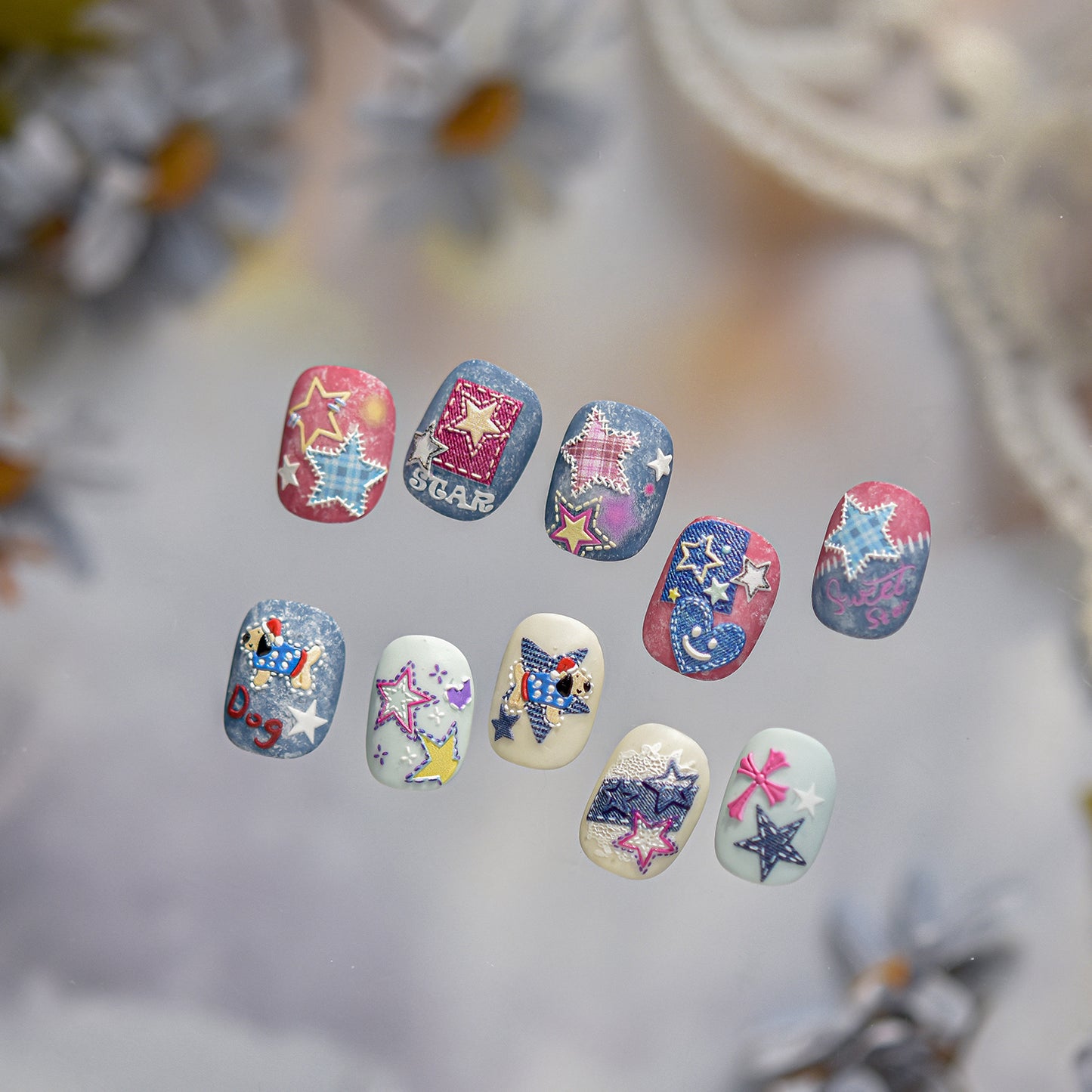 Hello Claws | Jeans Puppy Nail Deco Sticker