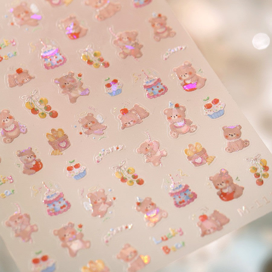 Hello Claws | Bear Cake Nail Deco Sticker 