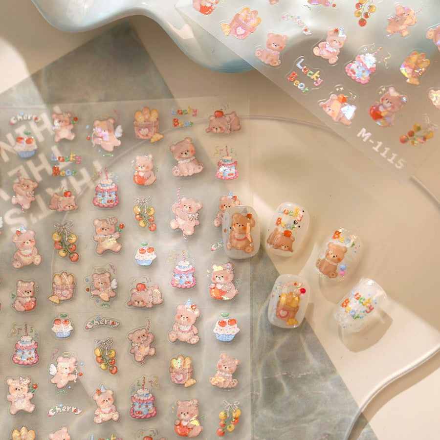 Hello Claws | Bear Cake Nail Deco Sticker 
